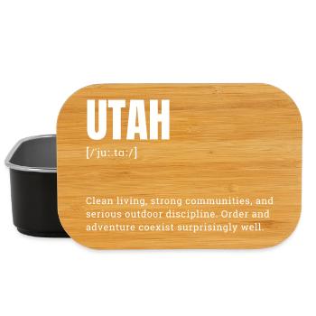 Utah Bold Typography Adventure - Lunch Box - black - Front