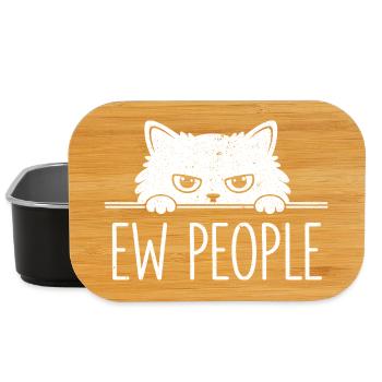 Ew People Katzenliebhaber Katzenhumor Antisozial - Lunch Box - Schwarz - Vorne