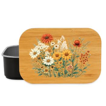 Vintage Blumen-Frauen-Wildblumen-Gartengarten - Lunch Box - Schwarz - Vorne