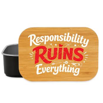 Sarcasm Responsibility Ruins Everything Funny Men - Lunch Box - black - Front