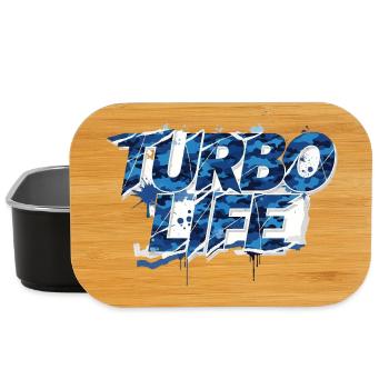 Turbo Life Blau Grau Camo Motiv Männer & Jungs - Lunch Box - Schwarz - Vorne
