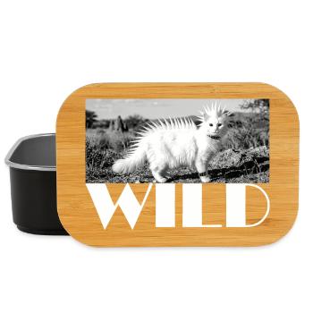 Wilde punkige Katze mit Stachelmähne wild - Lunch Box - Schwarz - Vorne