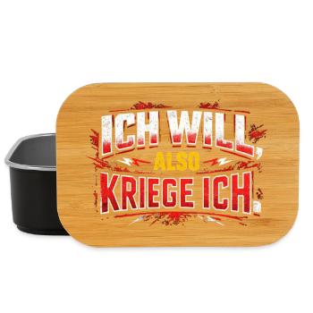 Ich Will also Krieg Ich – Statement für Gewinner - Lunch Box - Schwarz - Vorne