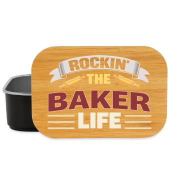 Rockin The Baker Life Baker Saying - Lunch Box - black - Front