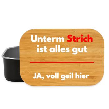 Unterm Strich ist alles gut - Ja voll geil - Lunch Box - Schwarz - Vorne
