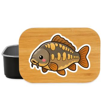 Cute Mirror Carp Kids Fishing - Lunch Box - black - Front