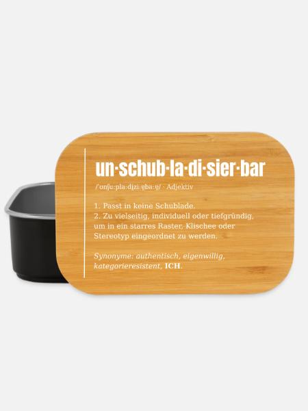 Unschubladisierbar – Wörterbuch auf dunklen Farben - Lunch Box - Schwarz