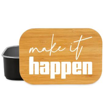 Make It Happen Motivation Saying Shirt - Lunch Box - black - Front