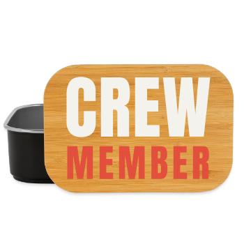 Crew Member Red Accent Two-Tone Team Staff Event - Lunch Box - black - Front