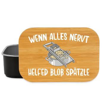 Schwäbisch Wenn alles nervt helfen nur Spätzle - Lunch Box - Schwarz - Vorne