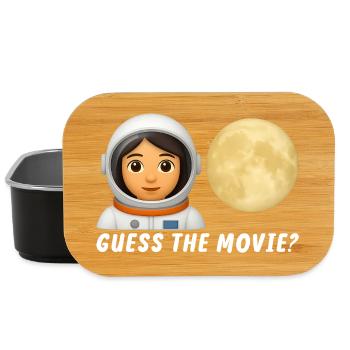 Astronaut and Full Moon Illustration - Lunch Box - black - Front
