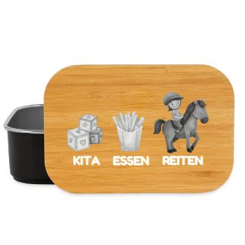 Kita Essen Reiten Motive - Lunch Box - Schwarz - Vorne