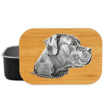 Great Dane Dog Head Bulldog Dog Dogs - Lunch Box - black - Front