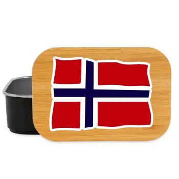 Norway Wavy flag Cross - Lunch Box - black - Front