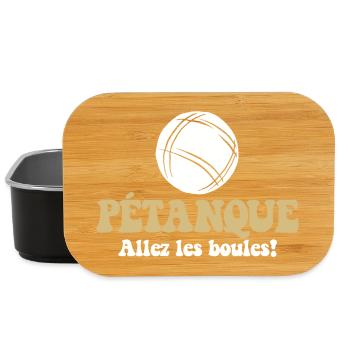 3 Boulekugeln für Bouler Boulekugel Petanque Boule - Lunch Box - Schwarz - Vorne