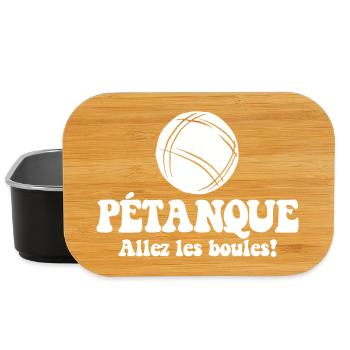 3 Boulekugeln für Bouler Boulekugel Petanque Boule - Lunch Box - Schwarz - Vorne