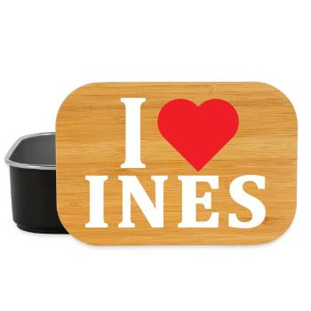 t-shirt I love Ines t-shirt gift idea - Lunch Box - black - Front