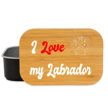J'adore mon chien Labrador - Boîte à goûter - noir - Devant