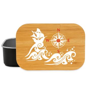 Bateau blanc et rose des vents - Boîte à goûter - noir - Devant