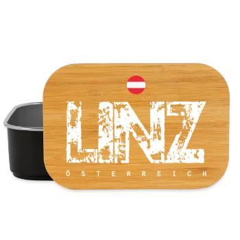 Linz Distressed City Text - Lunch Box - Schwarz - Vorne
