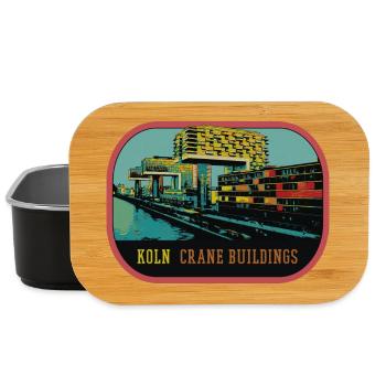Köln, Die Kranhäuser im Rheinauer Hafen - Lunch Box - Schwarz - Vorne