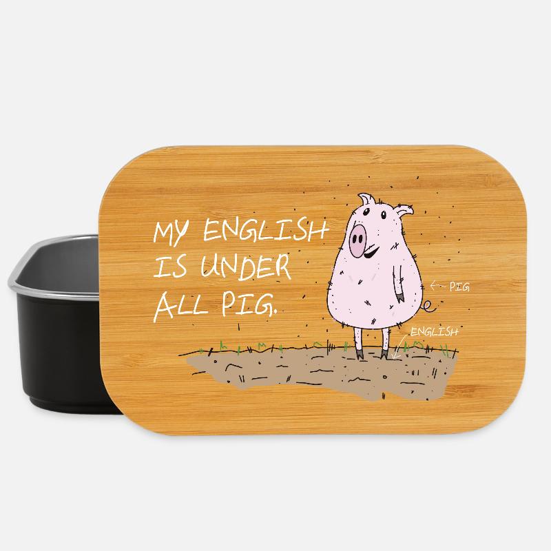 my english is under all pig lustiger spruch - Lunch Box - Schwarz
