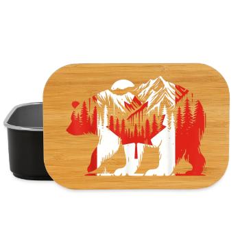 Polar Bear Canadian Flag Maple Leaf Canada Day - Lunch Box - black - Front