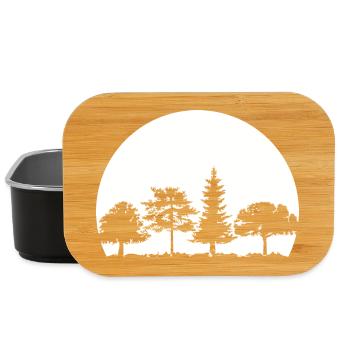 Wald Mond Mischwald Natur Eiche Buche Birke Fichte - Lunch Box - Schwarz - Vorne