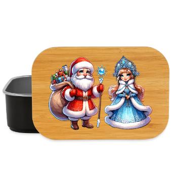 Ded Moroz Snegurotschka russischer Weihnachtsmann - Lunch Box - Schwarz - Vorne
