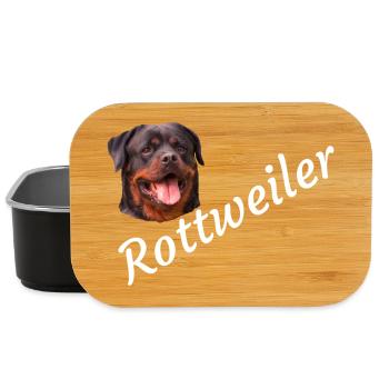 Rottweiler ,Hunde, Hundekopf, Wachhund, Rassehund, - Lunch Box - Schwarz - Vorne