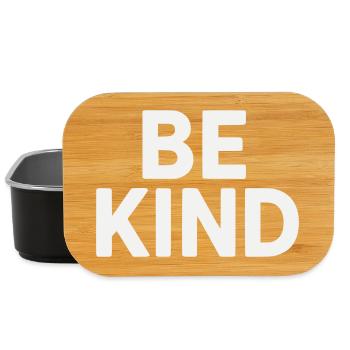 Be kind slogan plain - Boîte à goûter - noir - Devant