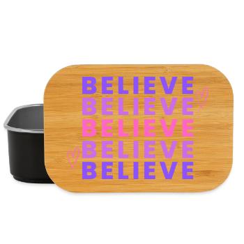 Typographie Believe Gradient inspirante - Boîte à goûter - noir - Devant