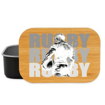 Joueur de rugby à la silhouette contrastée - Boîte à goûter - noir - Devant