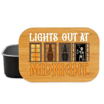 Skelett am Fenster bei Nacht - Lunch Box - Schwarz - Vorne