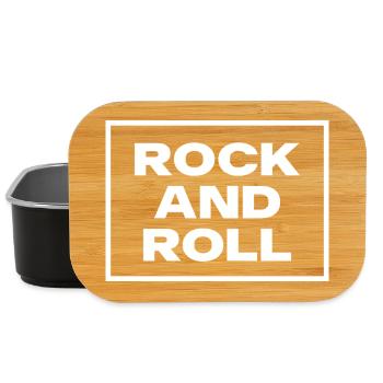 Rock and Roll Mutige Typografie Monochrom - Lunch Box - Schwarz - Vorne