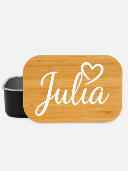 Julia Namensschrift mit Herz - Lunch Box - Schwarz