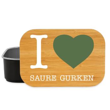 I love Saure Gurken - Lunch Box - Schwarz - Vorne