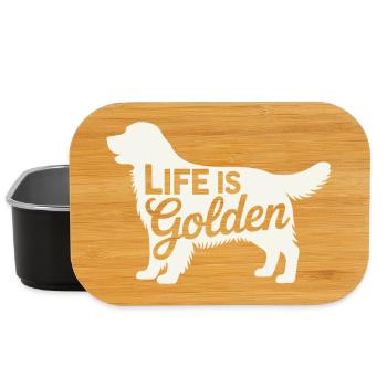 Life is Golden Retriever - Lunch Box - black - Front