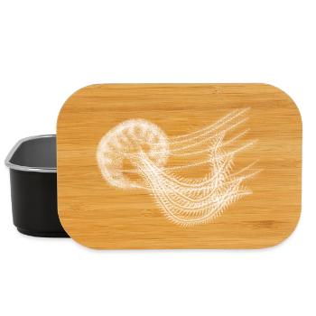 Glowing jellyfish in the water - Lunch Box - black - Front