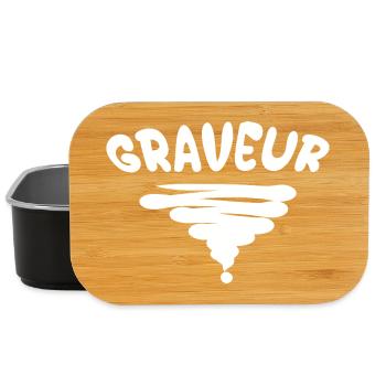 Engraver Swirl Emblem - Lunch Box - black - Front