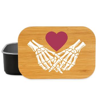 eternal love | Bone Hands | Skeleton | Heart - Lunch Box - black - Front