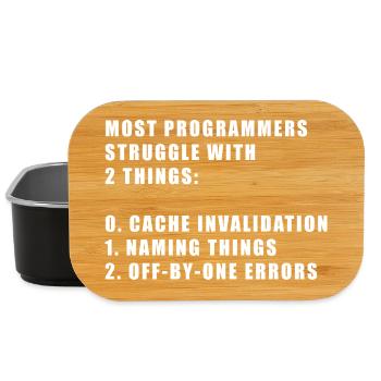 2 choses difficiles dans le programmeur informatique - Boîte à goûter - noir - Devant