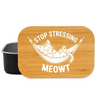 Arrête de stresser Citation du hamac détendu pour chat de Meowt - Boîte à goûter - noir - Devant