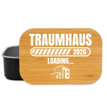 Hausbau 2026 Traumhaus loading Baugeber - Lunch Box - black - Front