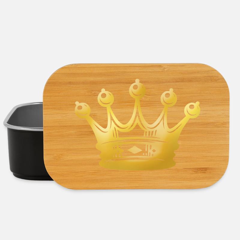 Gold Crown Silhouette - Lunch Box - black