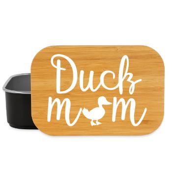 Duck Mom Cute Funny Shirt - Lunch Box - black - Front