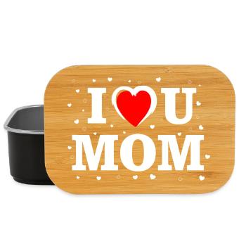 Chemise cœur de maman Je t’aime - Boîte à goûter - noir - Devant