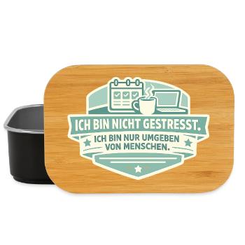 Ich bin nicht gestresst – Umgeben von Menschen - Lunch Box - Schwarz - Vorne