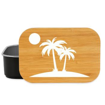 Palm Island Silhouette on the Beach - Lunch Box - black - Front