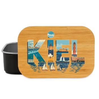  Kiel Hafen Leuchtturm Segelboote Skyline Maritim - Lunch Box - Schwarz - Vorne